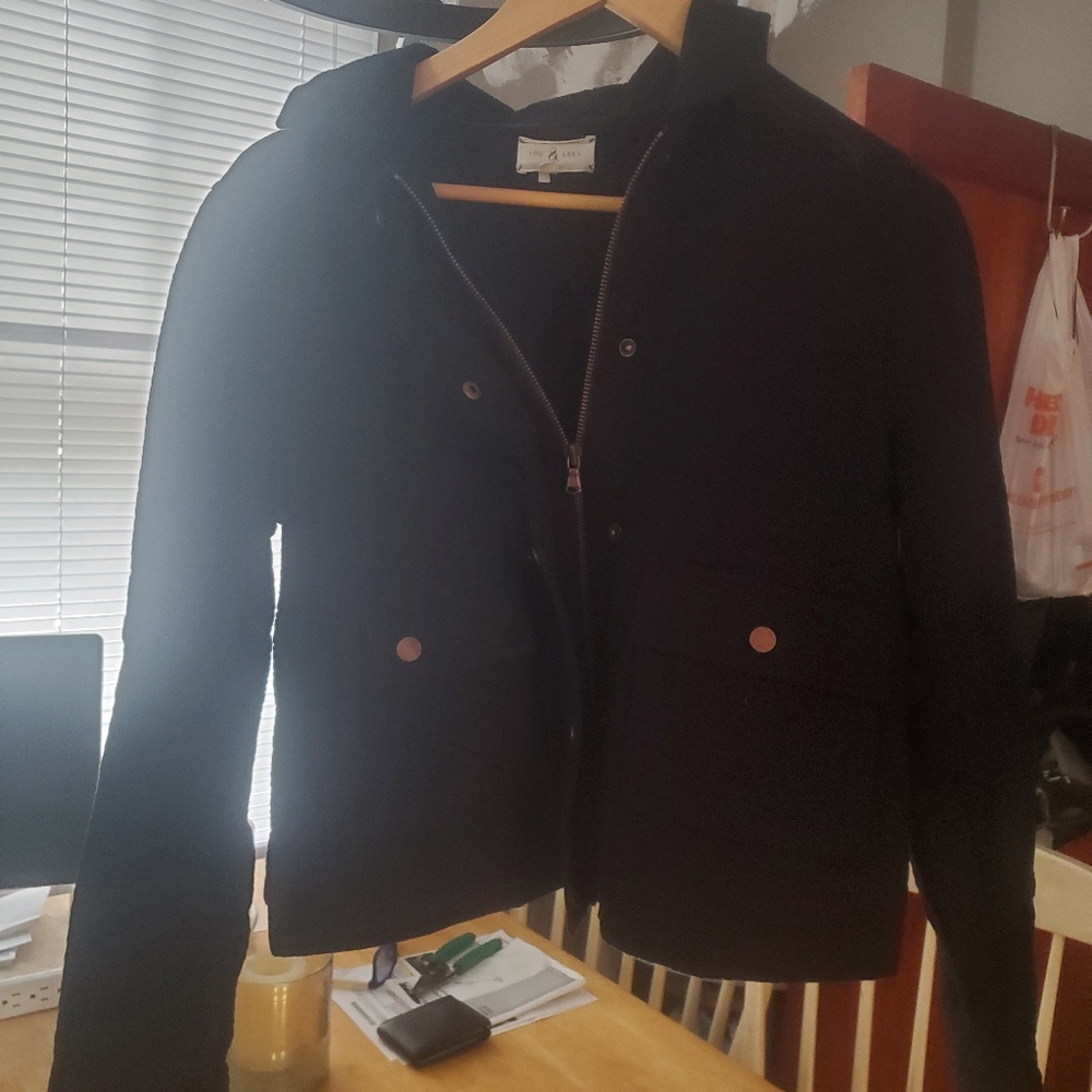 Black zipper button jacket